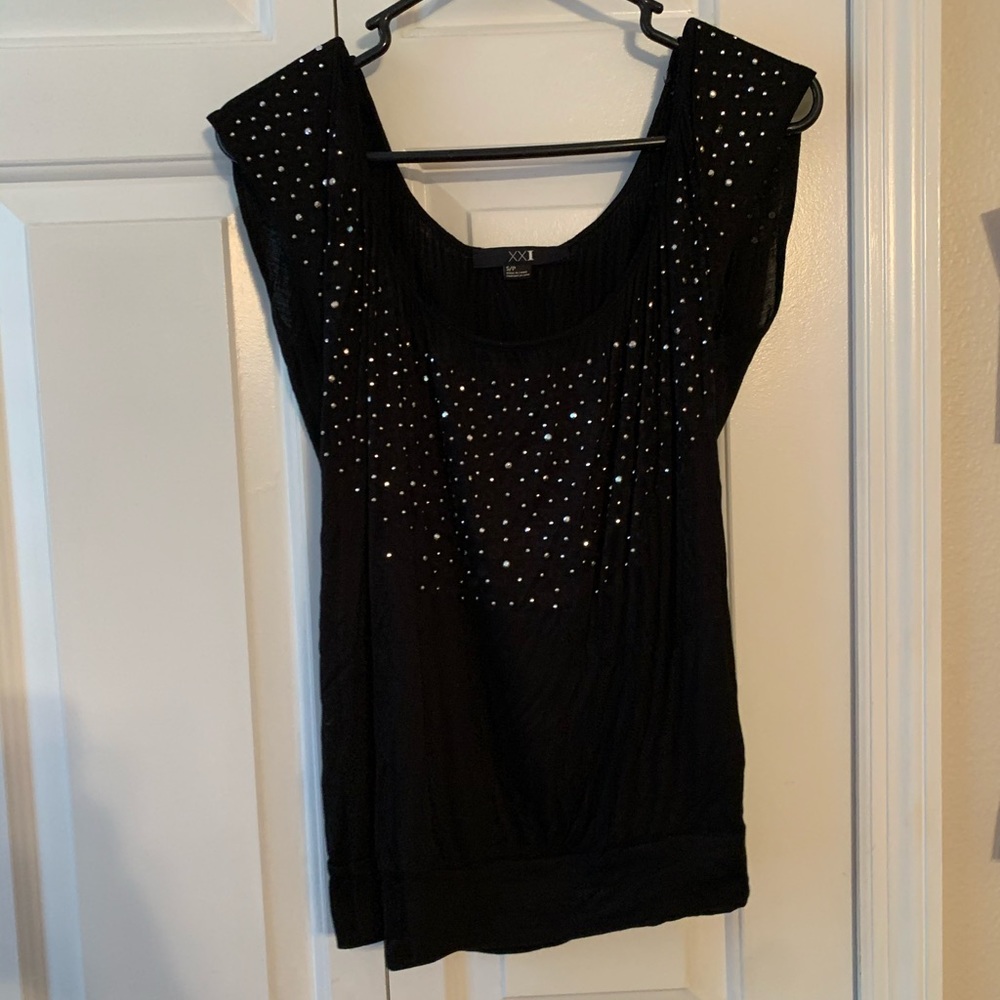 Black embellished Blouse - S